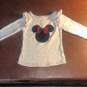 Disney White and Black Minnie Mouse Long Sleeve Tee